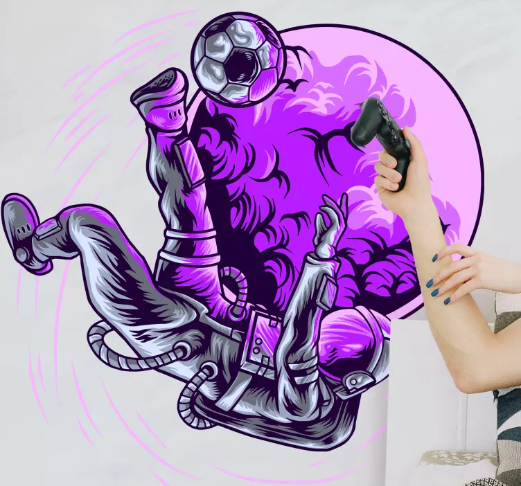 Wandtattoo fußball astronaut beim ballspielen - TenStickers