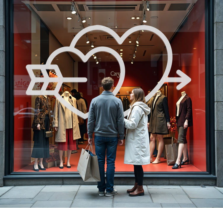 Sticker Valentinstag herzen und pfeil - TenStickers