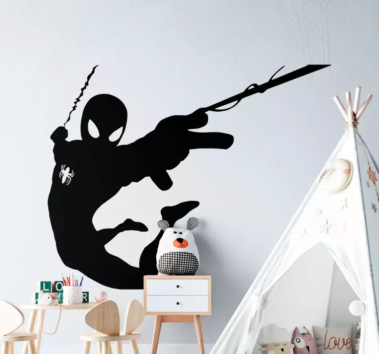 Wandtattoo Kinderzimmer Spiderman Silhouette - TenStickers
