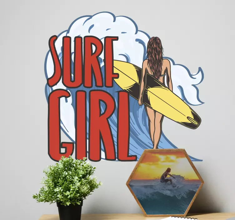 Surf girl surf aufkleber - TenStickers