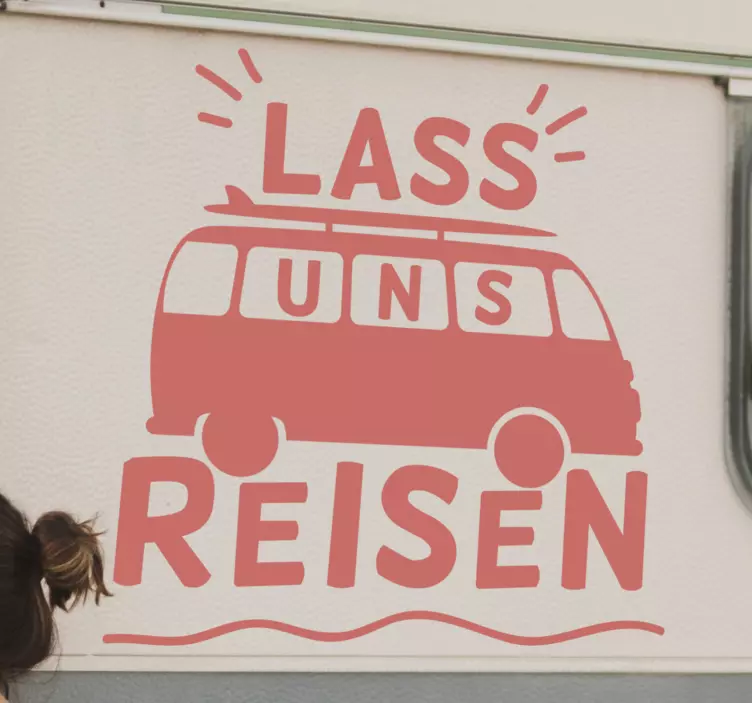 Surfer caravan text Wohnmobil Aufkleber - TenStickers
