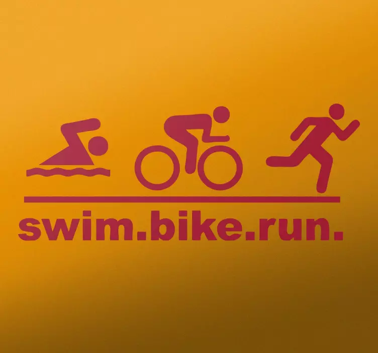 swim bike run Aufkleber - TenStickers