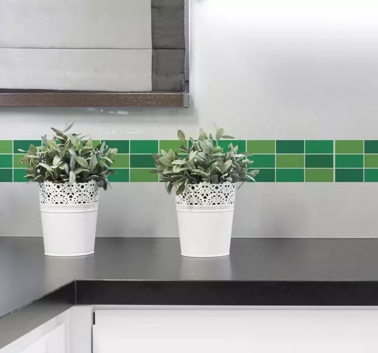 Bordüre selbstklebend Grüner Fliesen Effekt - TenStickers