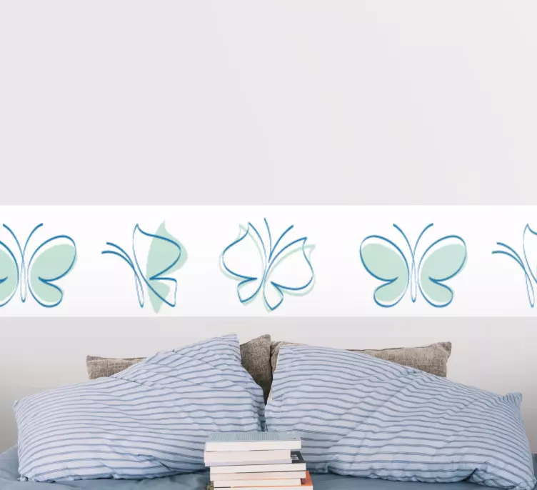 Bordüre selbstklebend Silhouette fliese Schmetterlinge - TenStickers