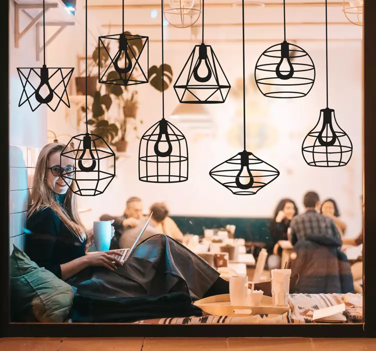 Fensteraufkleber Lampen Zeichnungen - TenStickers
