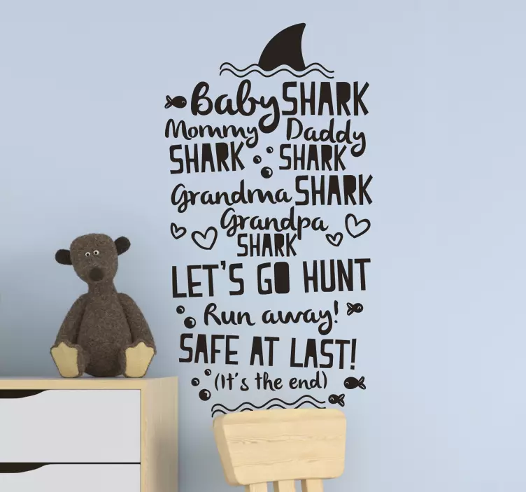 Text Aufkleber Baby shark song - TenStickers