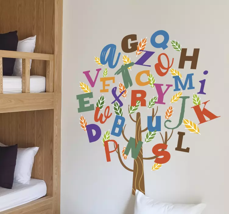 Wandtattoo Kinderzimmer Baum mit Alphabet - TenStickers