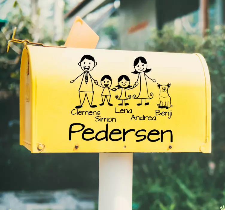 Text Aufkleber familien-strichmännchen-kunst - TenStickers