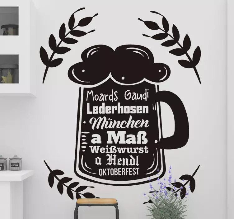 Text Aufkleber Oktoberfest Bierkrug - TenStickers