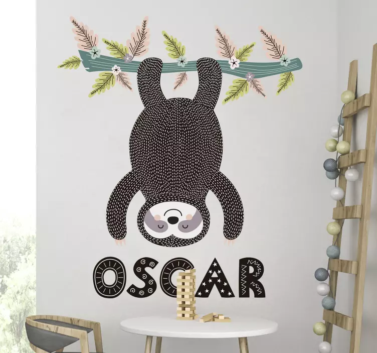 Tier und zweig für kinder illustration aufkleber - TenStickers