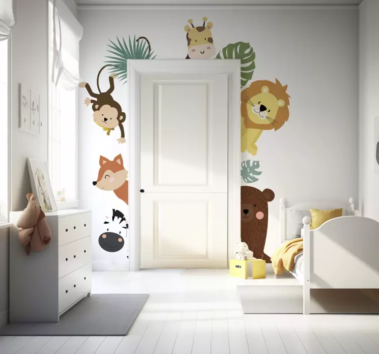 Türaufkleber Safari Tiere Wandtattoo Kinderzimmer - TenStickers