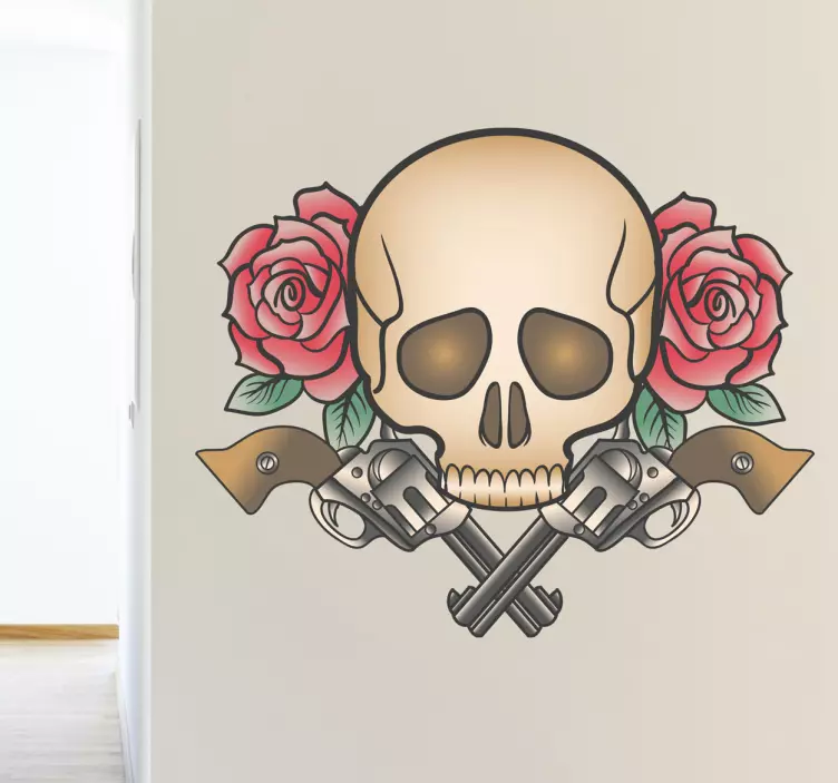 Totenkopf Pistole Aufkleber - TenStickers