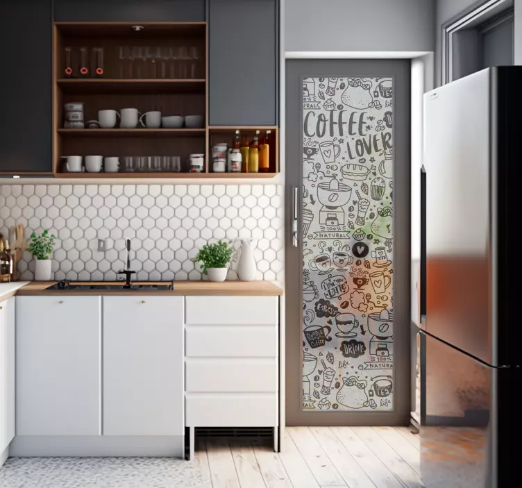 Durchscheinender kaffee Aufkleber für Fenster - TenStickers