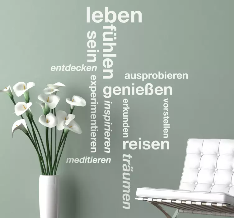Wandtatttoo wohnzimmer sprüche leben, fühlen, genießen - TenStickers