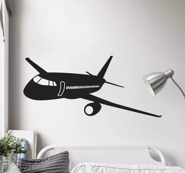 Wandtattoo Zeichnung schlanke flugzeugsilhouette - TenStickers