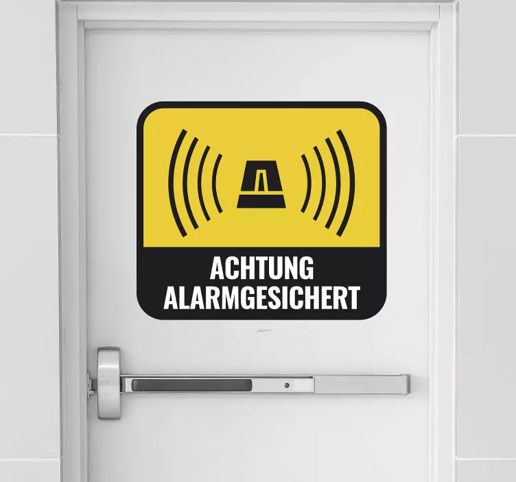 Türaufkleber Achtung Alarmgesichert - TenStickers