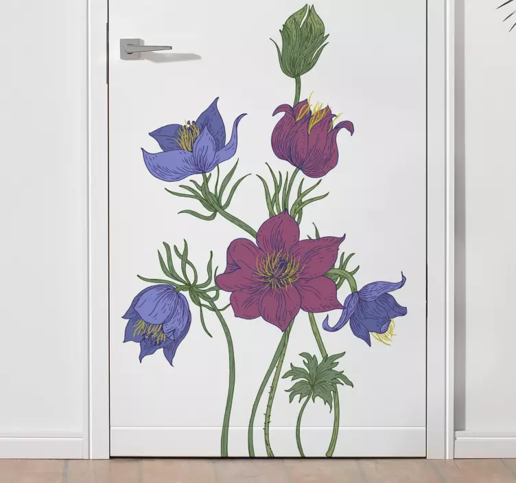 Türaufkleber hübsche Wildblumen - TenStickers