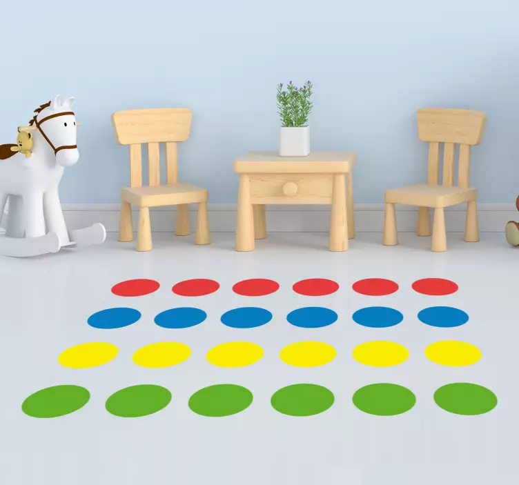 Wandtattoo Kinderzimmer Twister Spiel Bodenaufkleber - TenStickers