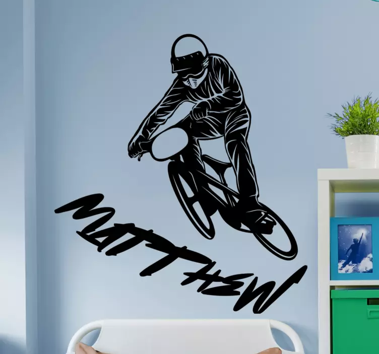 Urban Sticker Graffiti-name mit fahrrad - TenStickers