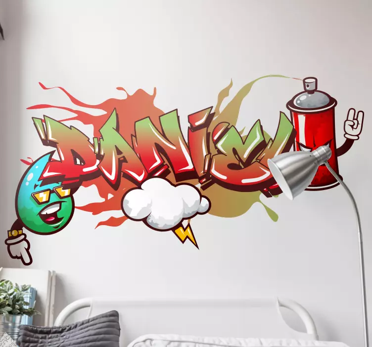 Wandtattoo Jugendzimmer Spraydose Graffiti Name - TenStickers