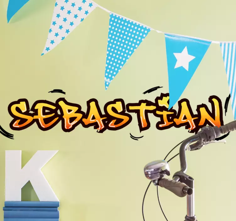 Urban Sticker Orange und gelbe graffiti - TenStickers