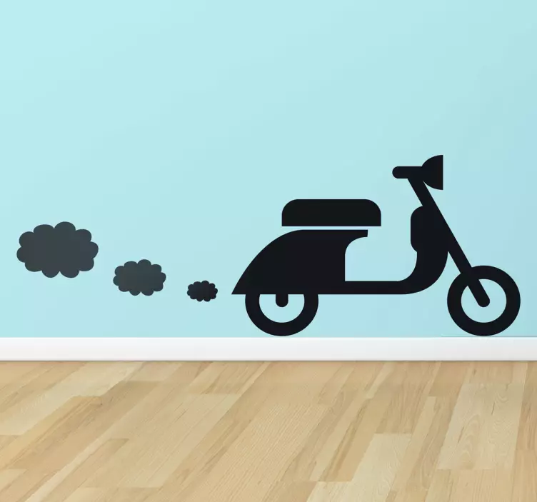 Vespa mit Wolken Aufkleber - TenStickers