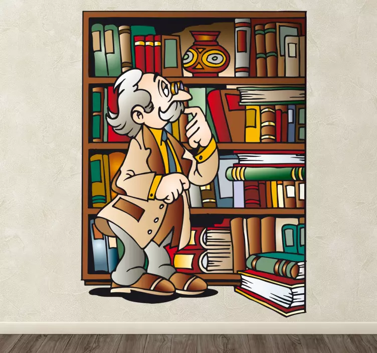 Wandtattoo Professor in der Bilbiothek - TenStickers