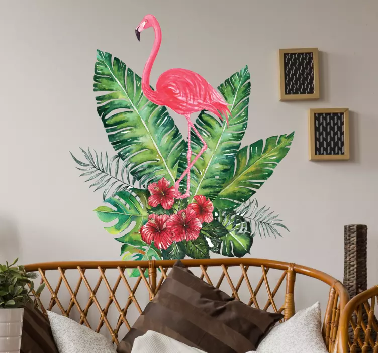 Wandtattoo Pflanzen Flamingo - TenStickers