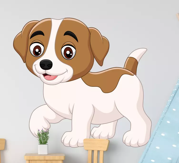 Wandtattoo Glücklicher kleiner cartoon-hund - TenStickers