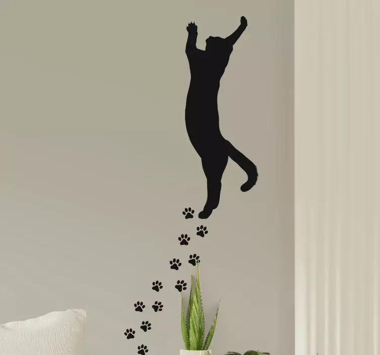 Wandtattoo Katzen und pfoten schwarz - TenStickers