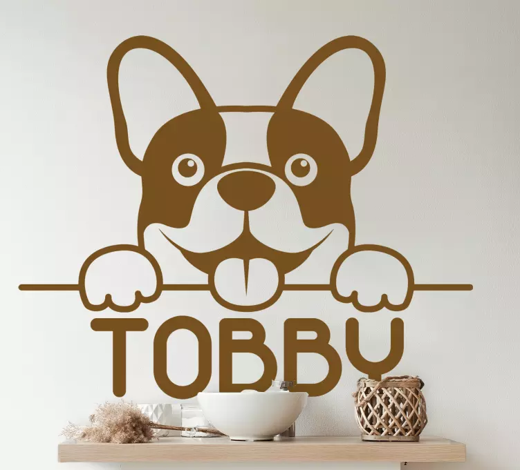 Wandtattoo Süßer einfarbiger hund, der späht - TenStickers