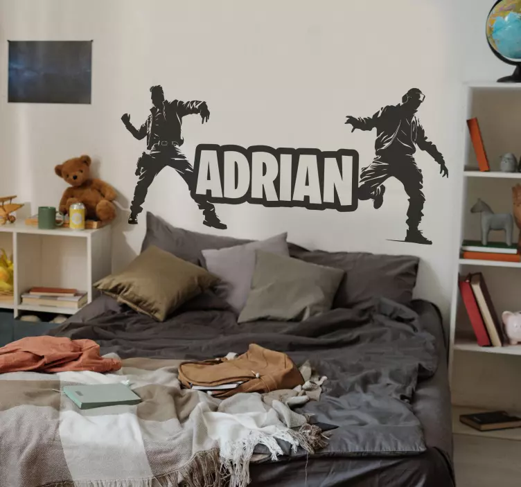 Wandtattoo Videospiel Soldaten mit Namen - TenStickers