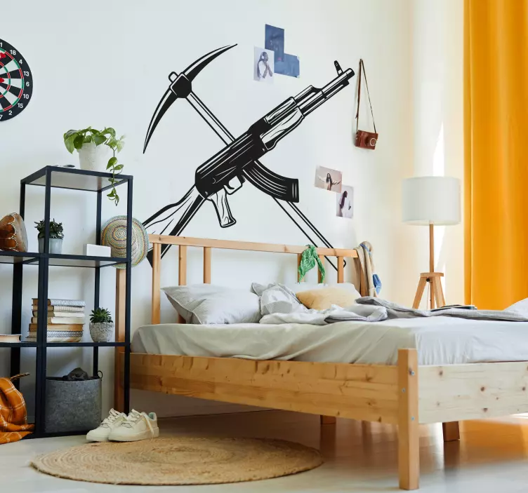 Wandtattoo spitzhacke und Maschinenpistole - TenStickers