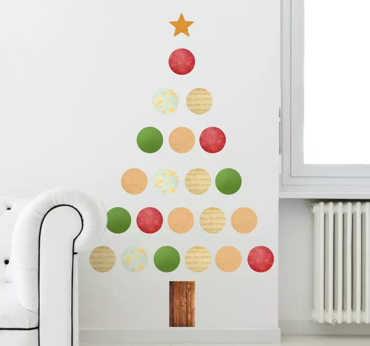 Wandaufkleber Weihnachtsbaum abstrakt - TenStickers