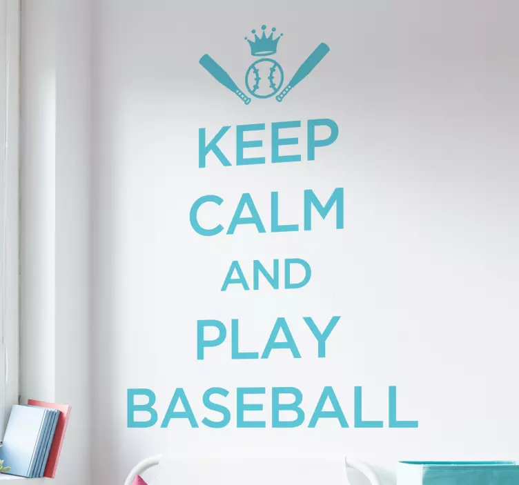 Wandsticker Keep Calm Play Baseball - TenStickers