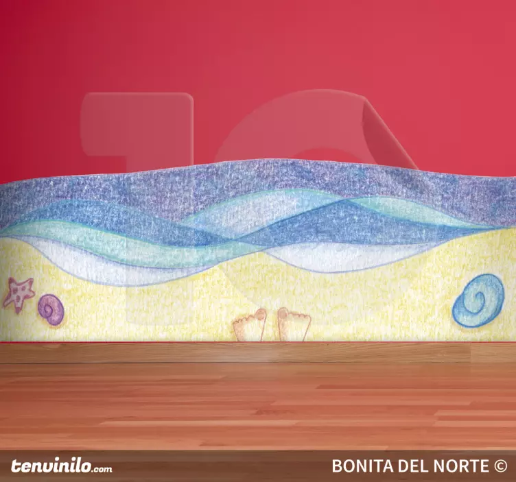 Wandtatto Strand Zeichnung - TenStickers