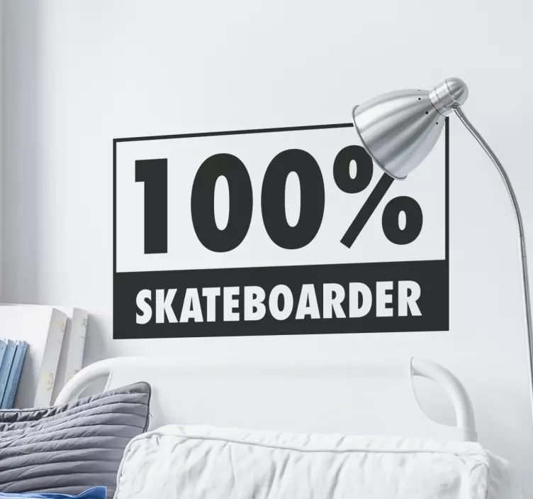 Wandtattoo 100% Skateboarder - TenStickers