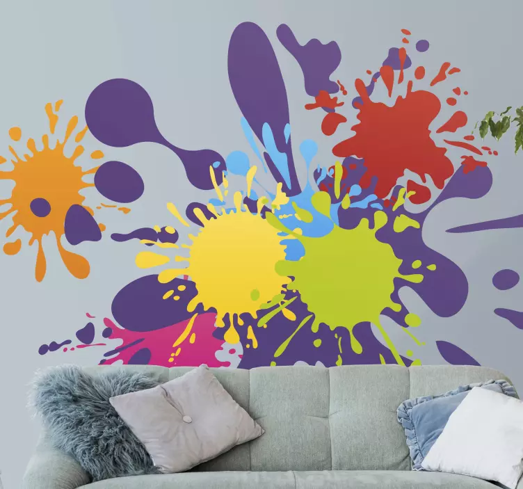 Wandtattoo abstrakt bunte spritz-elemente - TenStickers