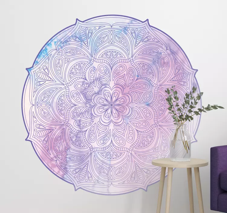 Wandtattoo floral farbenfrohes mandala-muster - TenStickers