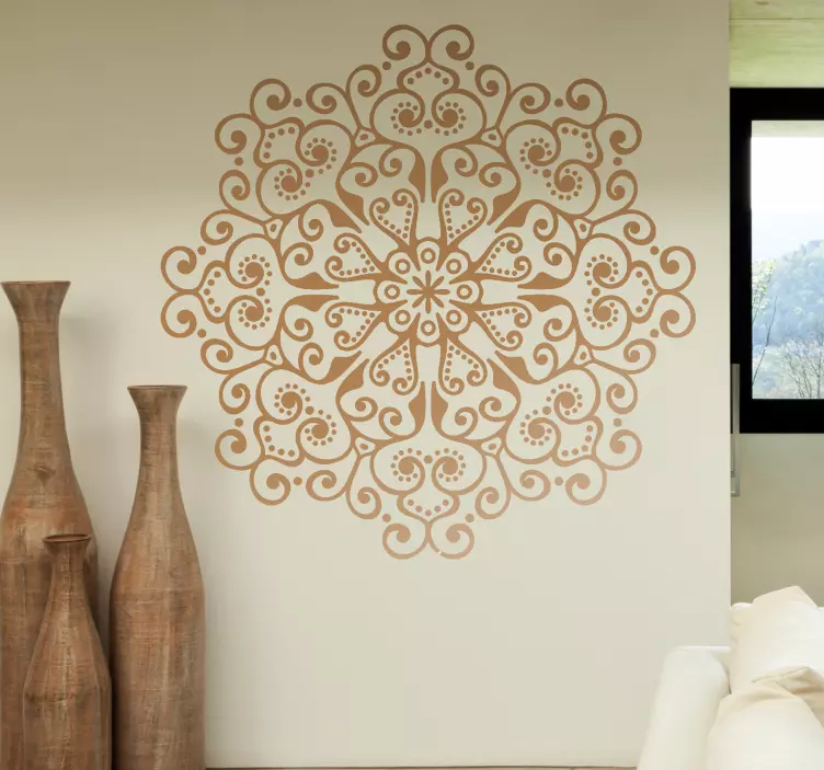 Wandtattoo Schlafzimmer abstrakter Blumen Mandala - TenStickers