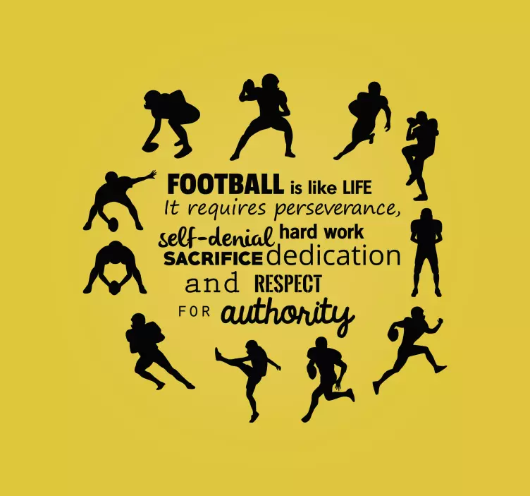 Wandtattoo American Football is Life - TenStickers