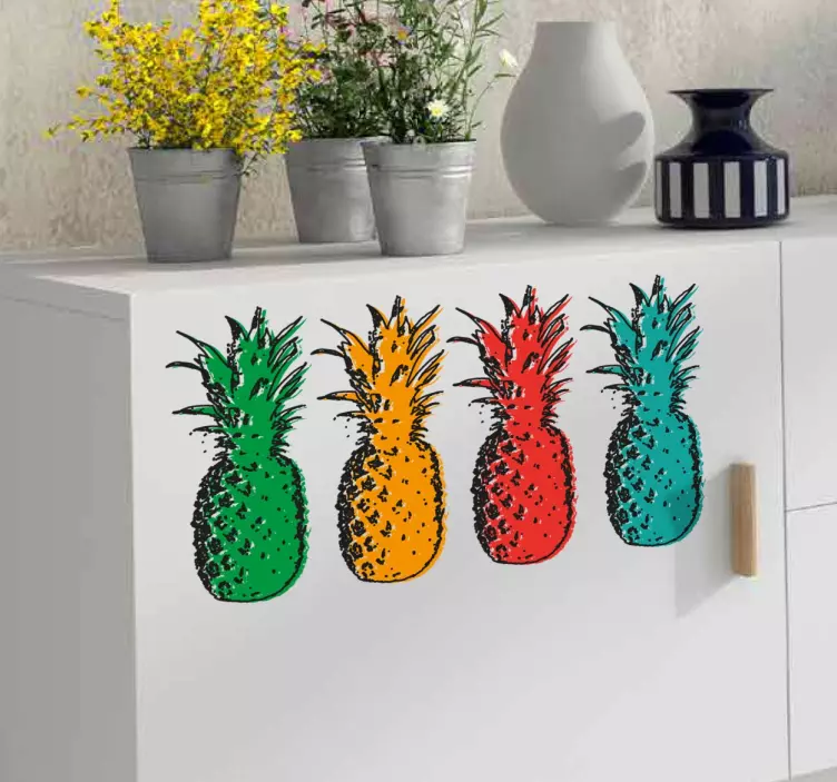 Wandtattoo Ananas Pop Art - TenStickers