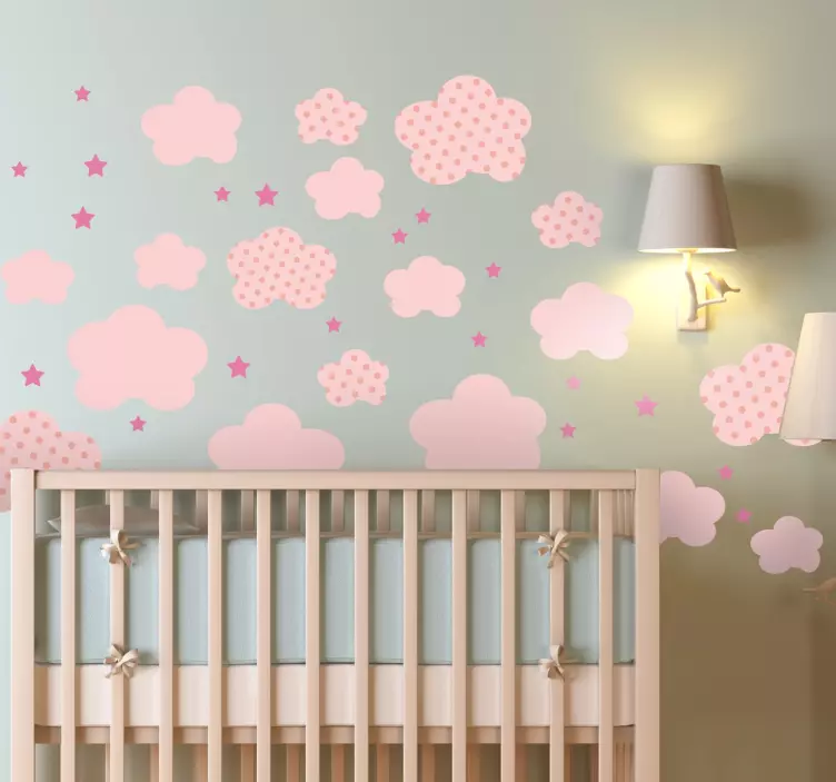 Wandtattoo Baby  Wolken -rosa - TenStickers