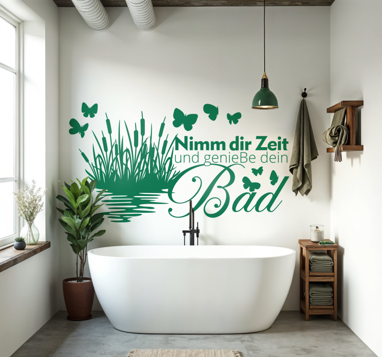 Wandtattoo Badezimmer lass dir zeit - TenStickers