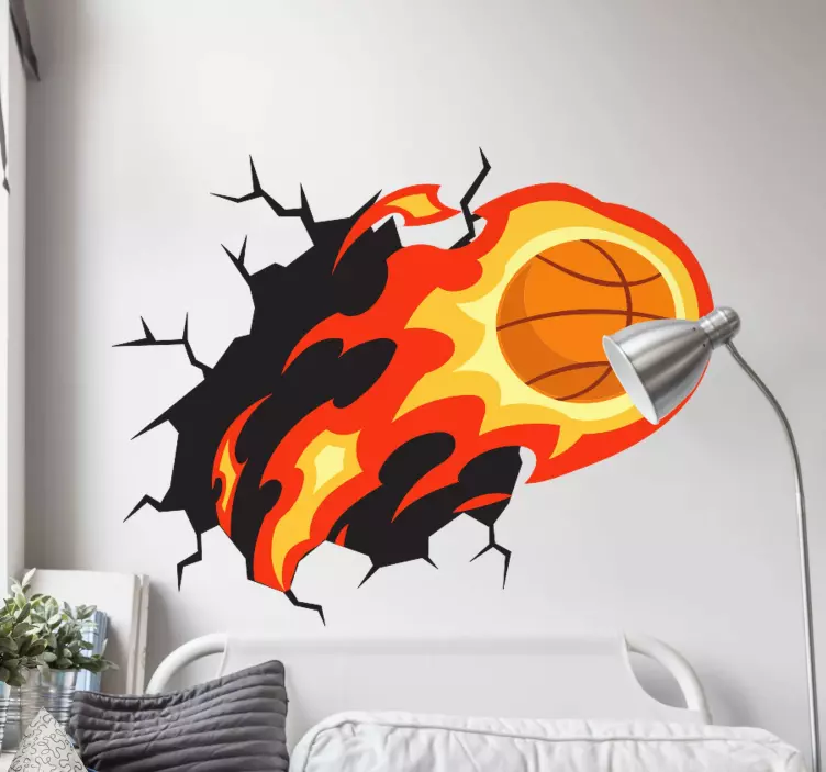 Wandtattoo basketball feueriger basketball-effekt - TenStickers