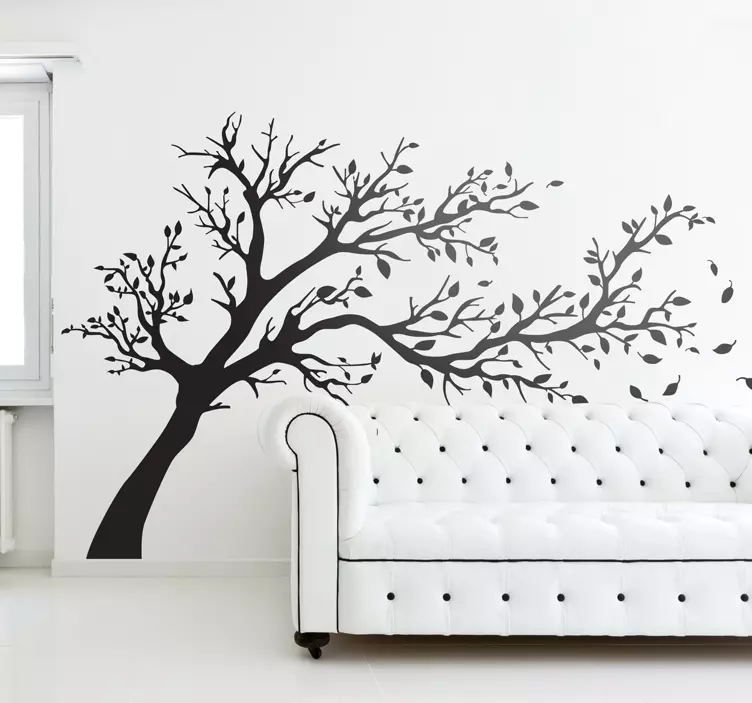 Wandtattoo Wohnzimmer Baum im Wind - TenStickers