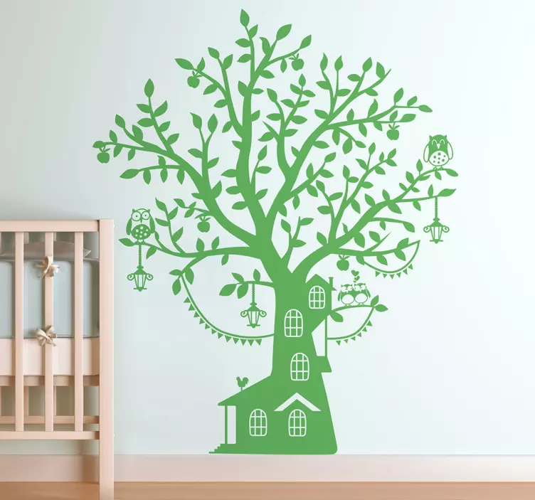 Wandtattoo Baum mit Haus - TenStickers