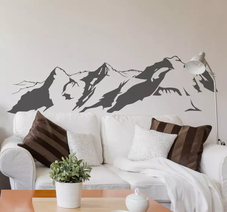 Minimalistische Berglandschaft Wandtattoo Berge - TenStickers