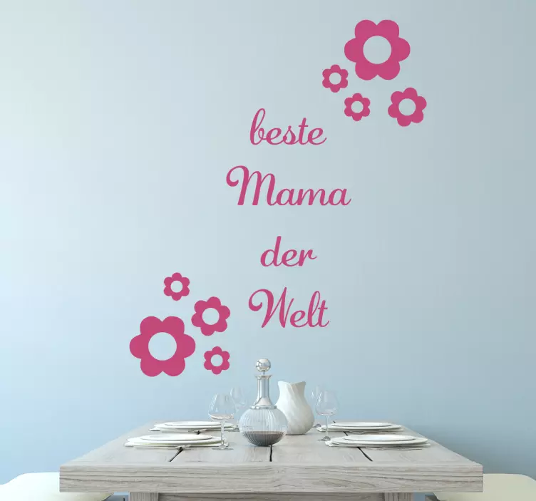 Wandtattoo Beste Mama Blumen - TenStickers