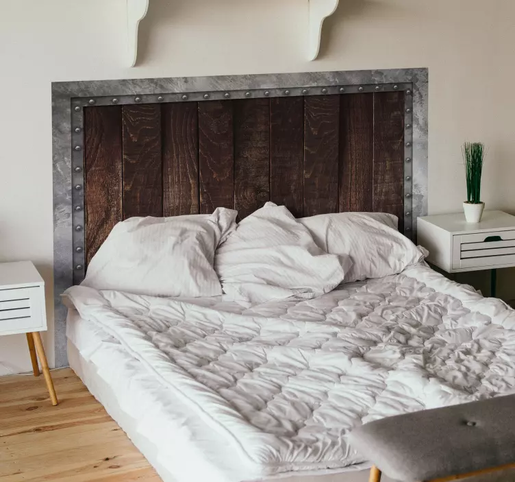 Wandtattoo Bett industrielles Design Kopfstück - TenStickers